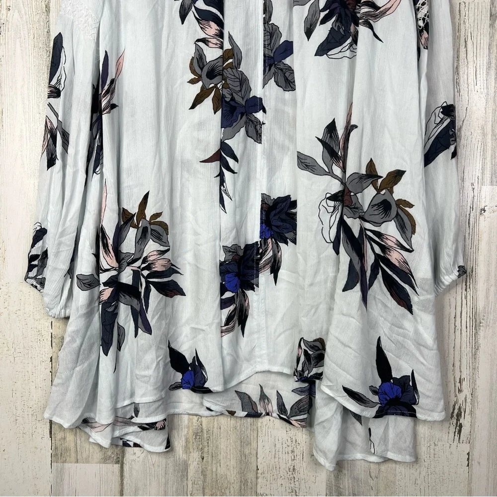 Free People Tunic Dress Womens Size Large Oversized Floral Print Blouse‎